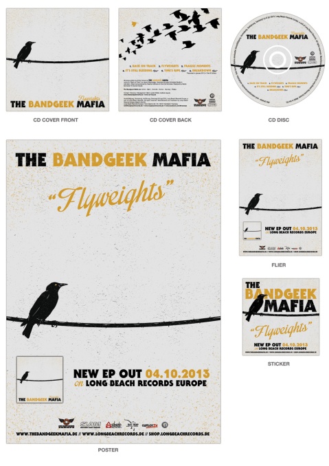 Band Geek Mafia, ska, punk, Long Beach Records, CD cover, Album artwork, design, Toronto, Germany, BOFA, Breath Of Fresh Air, Graphic Design, Flyweights, illustration, bird